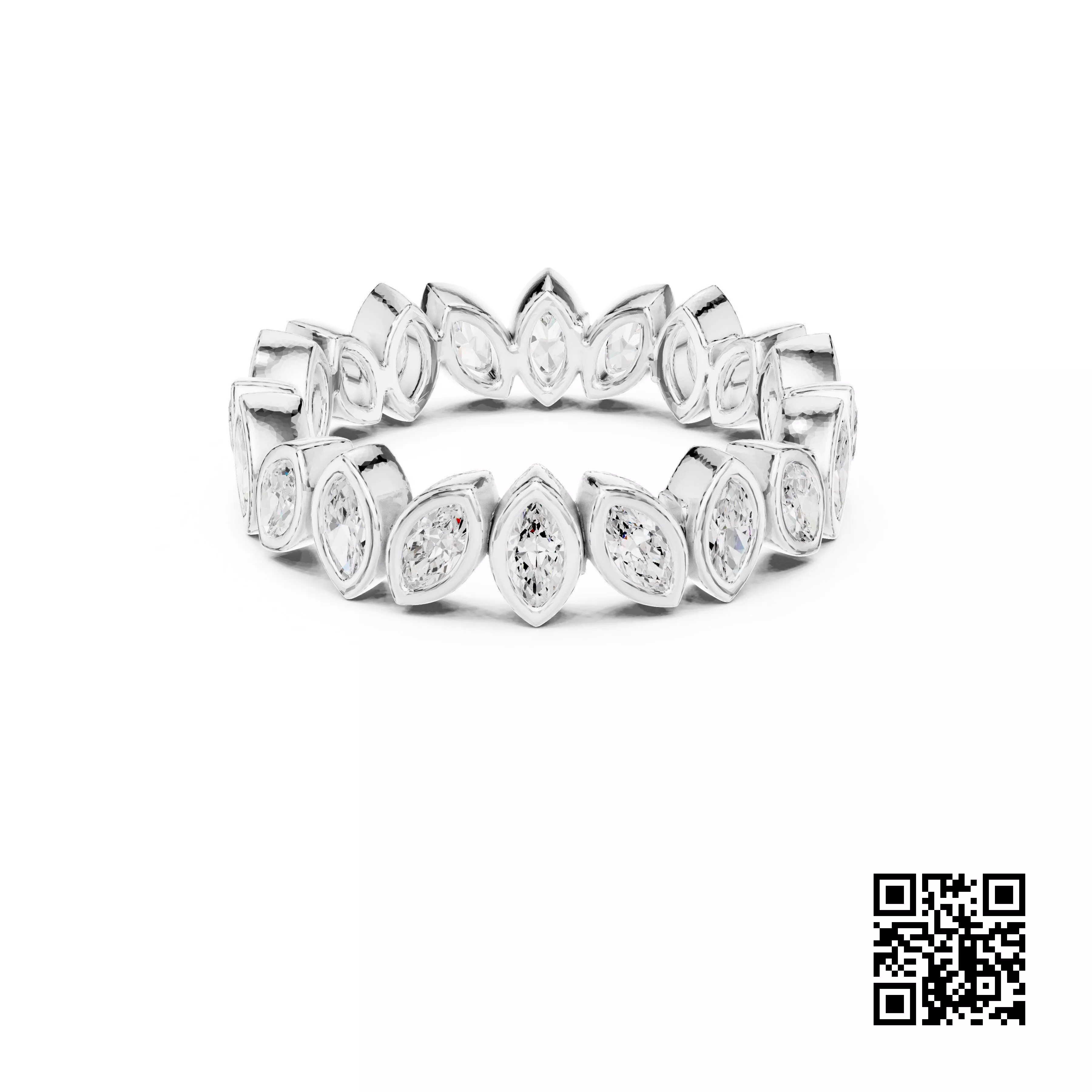 Bespoke Diamond Eternity Gold Band 3DM STL CAD File - 11 3D print model