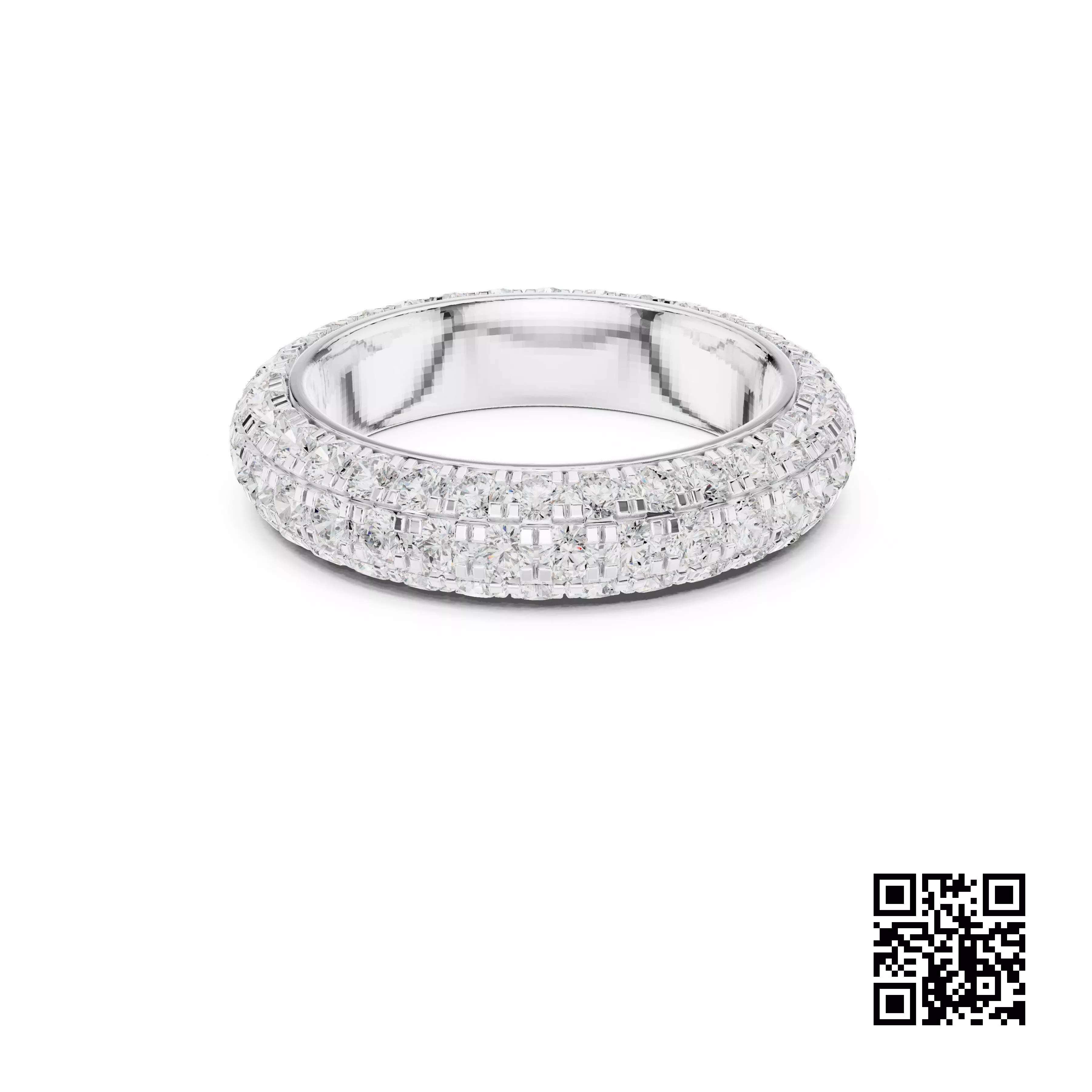 Bespoke Diamond Eternity Gold Band 3DM STL CAD File - 10 3D print model