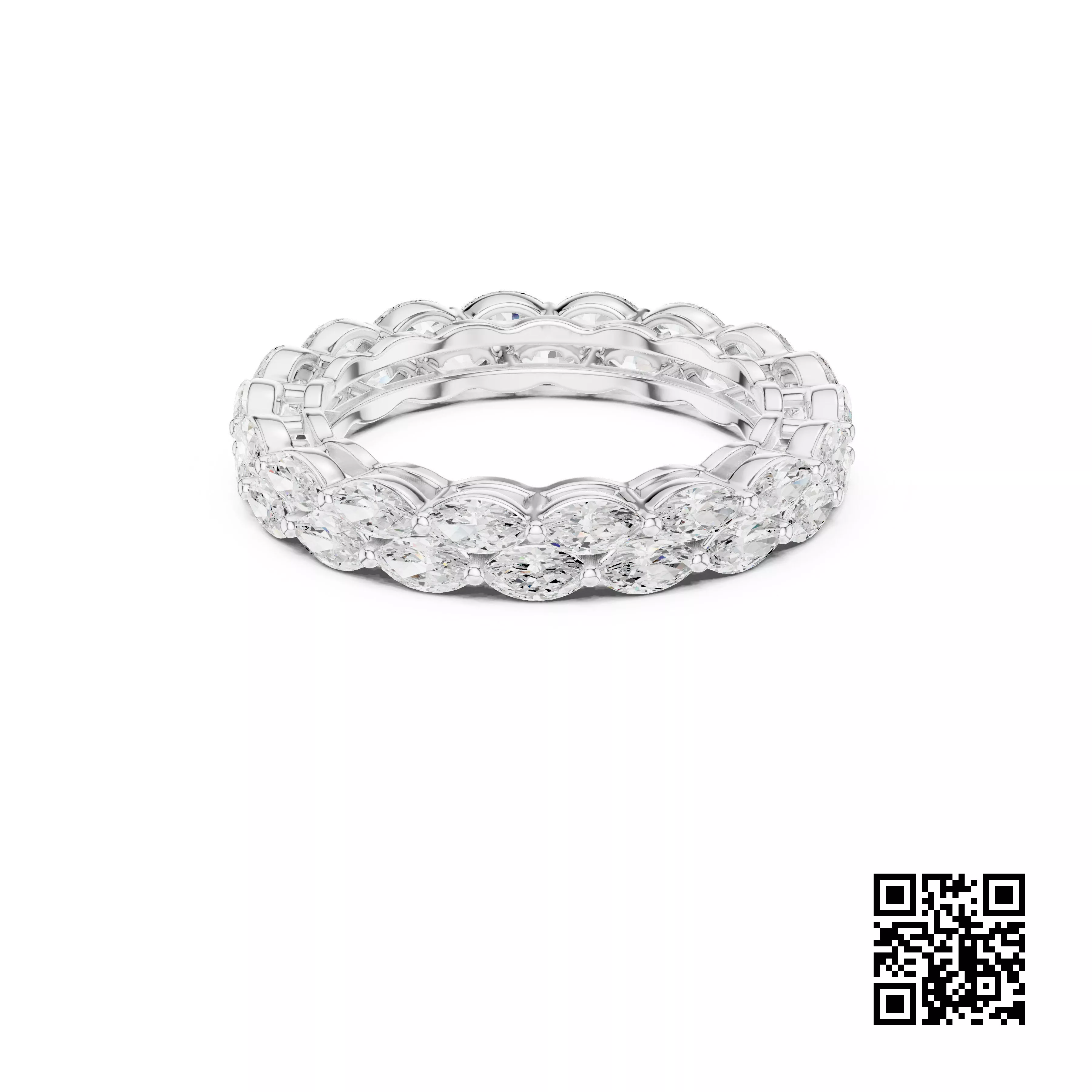 Bespoke Diamond Eternity Gold Band 3DM STL CAD File - 09 3D print model