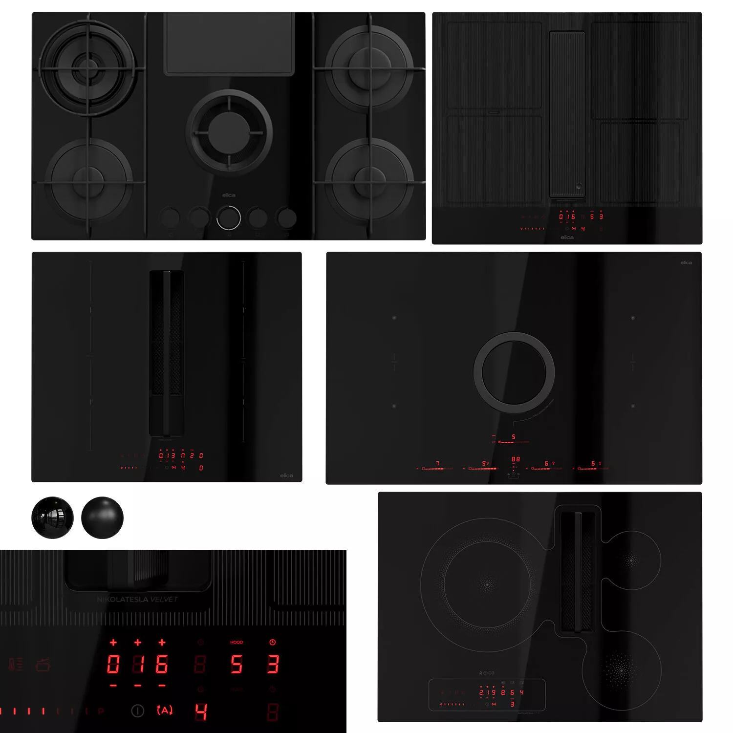 Cooktops with extractor Elica NikolaTesla 3D model