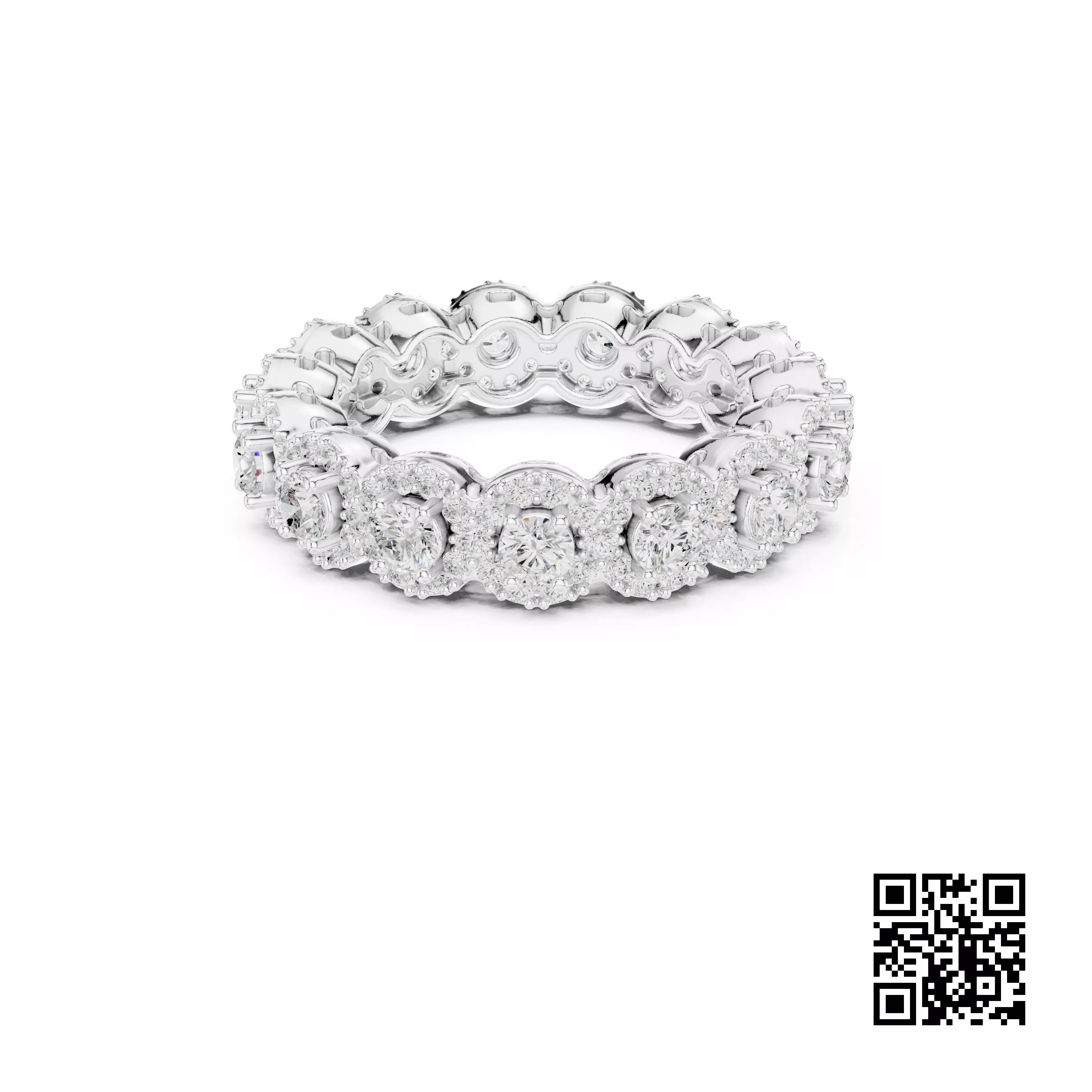 Bespoke Diamond Eternity Gold Band 3DM STL CAD File - 07 3D print model