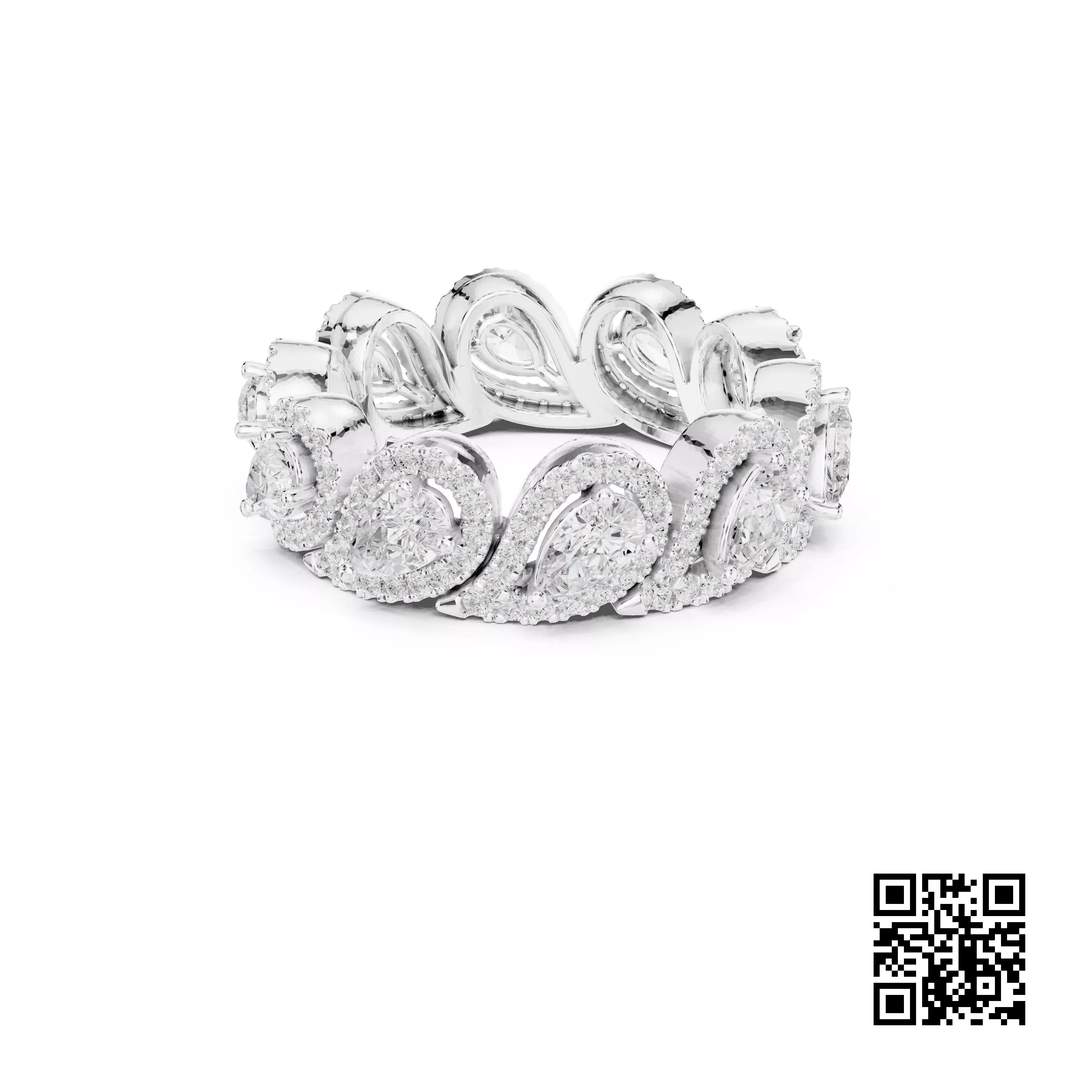 Bespoke Diamond Eternity Gold Band 3DM STL CAD File - 06 3D print model