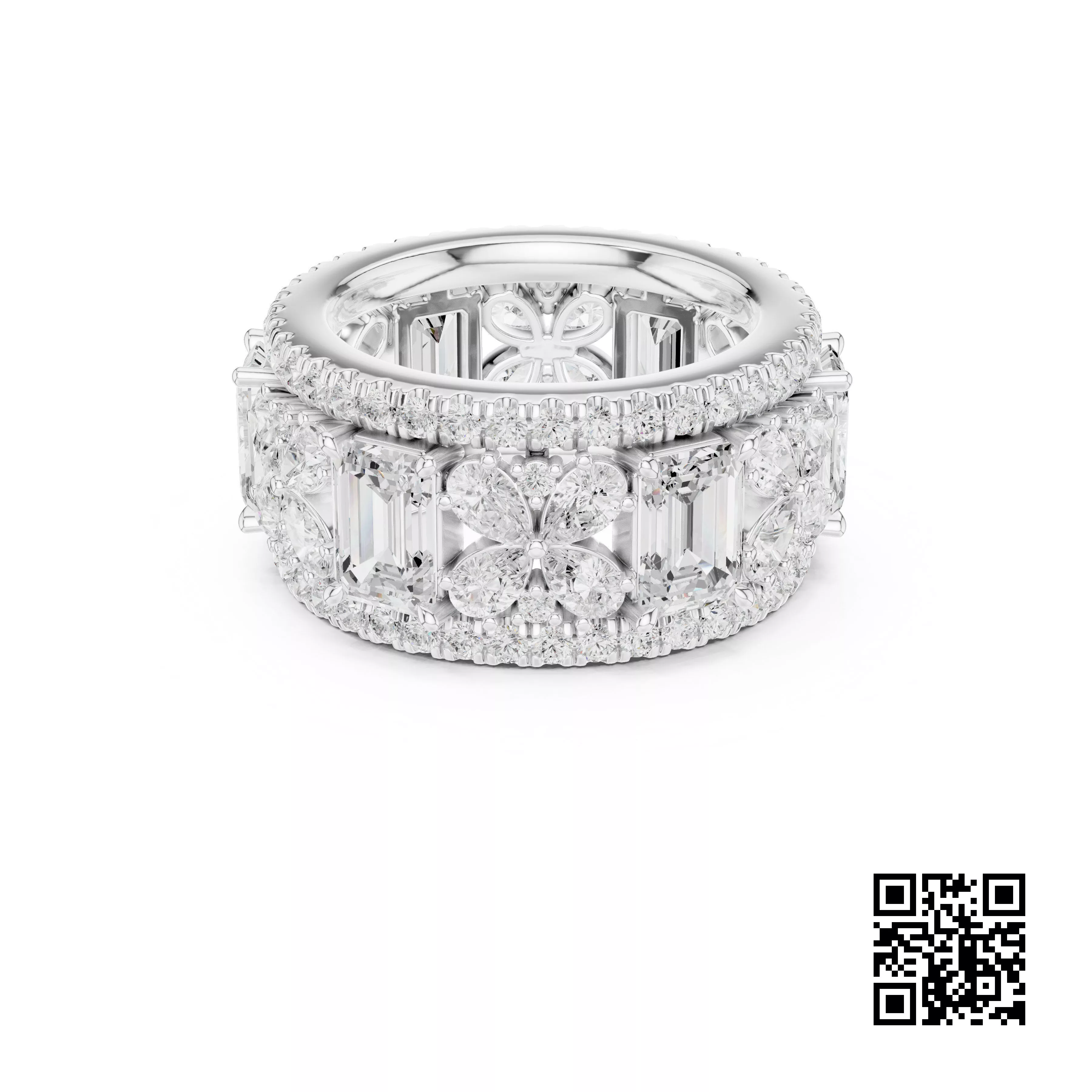 Bespoke Diamond Eternity Gold Band 3DM STL CAD File - 05 3D print model