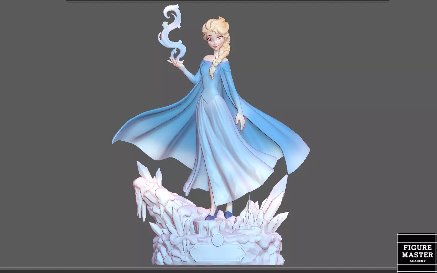 ELSA BLUE DRESS WITH CASTLE DISNEY PRINCESS FROZEN2 3D print model
