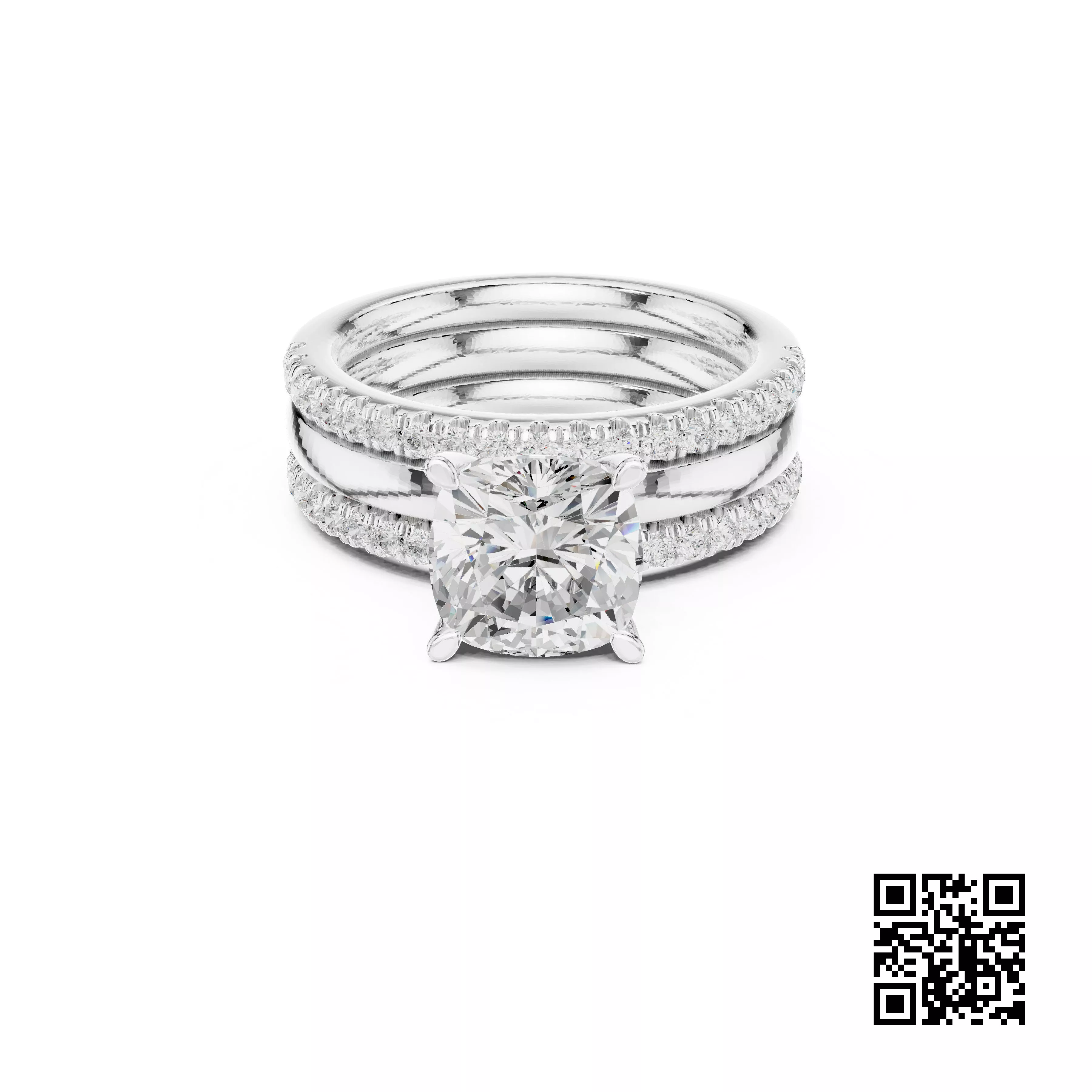 Bespoke Diamond Eternity Gold Band 3DM STL CAD File - 02 3D print model