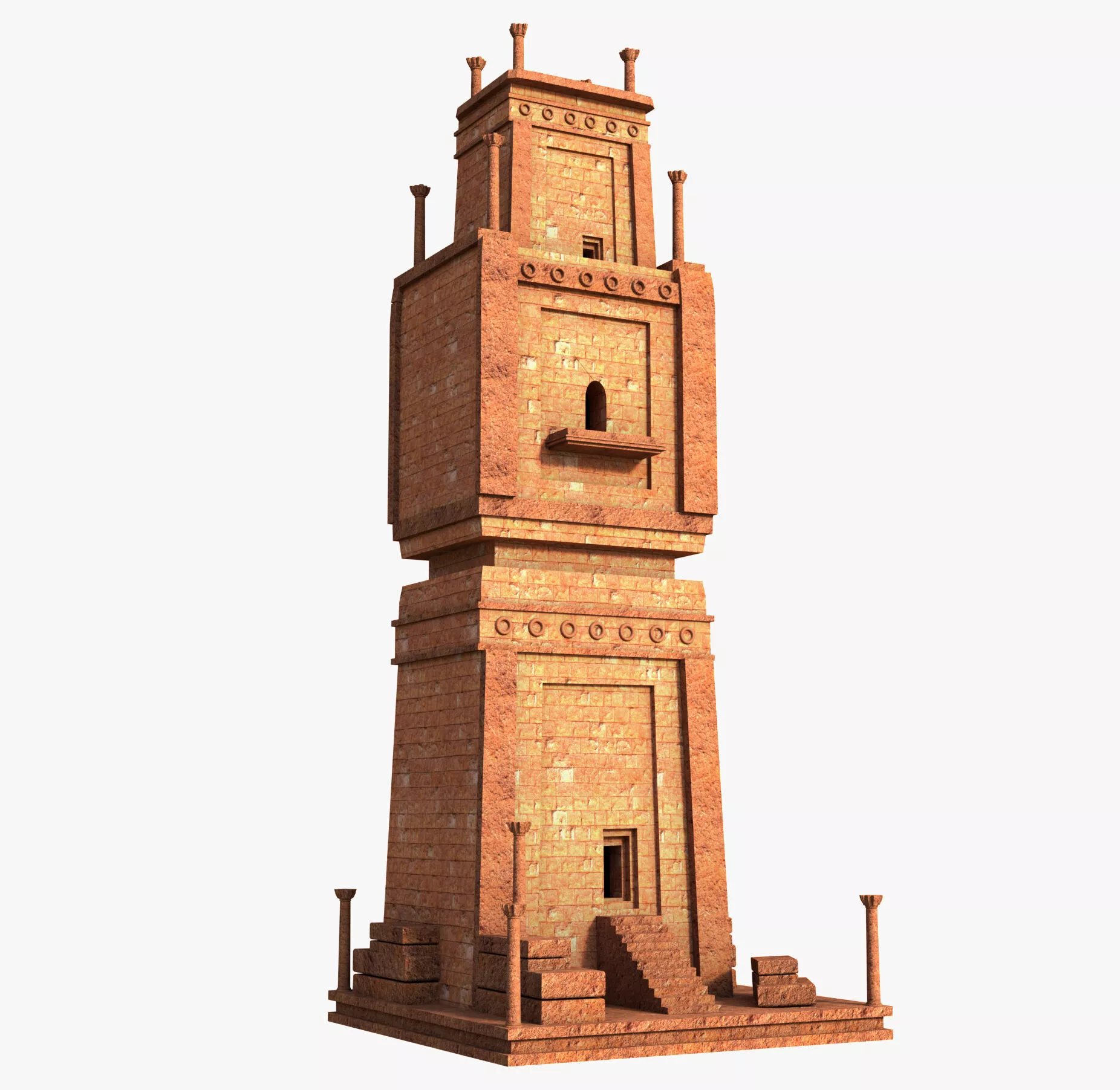 Ancient Petra Tower 3D model