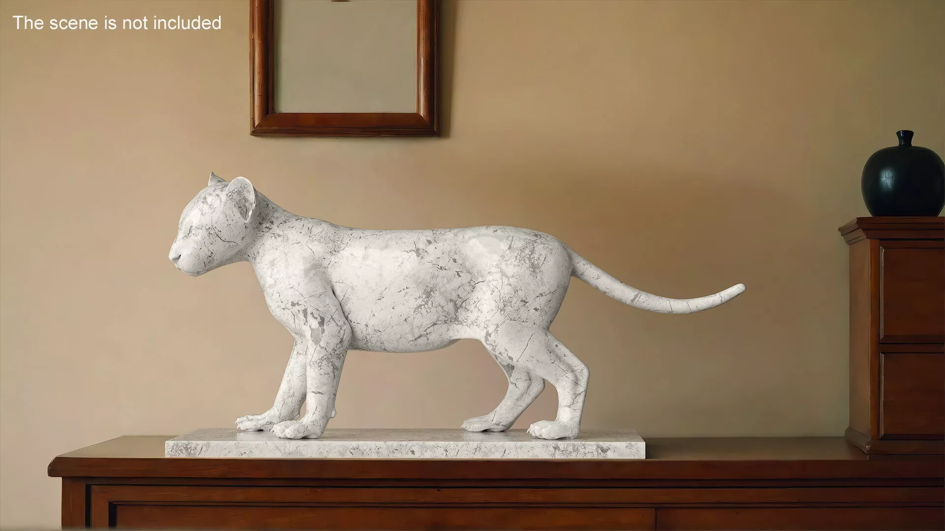 Marble Bronze Lion Cub Sculpture for 3D Print 3D print model