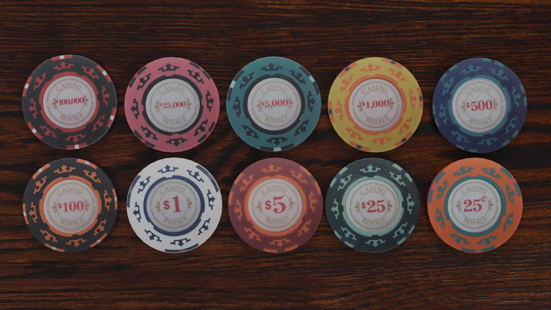 Poker Chips Low-poly 3D model