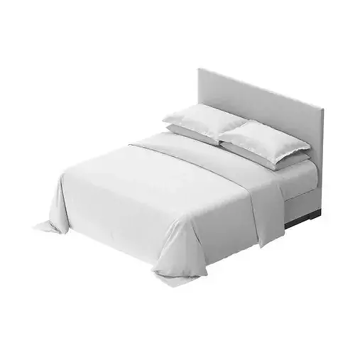 Simple Basic Bedroom Bed 3D model 7