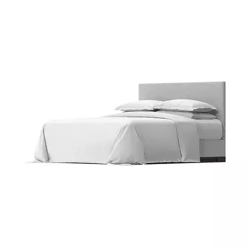 Simple Basic Bedroom Bed 3D model 6