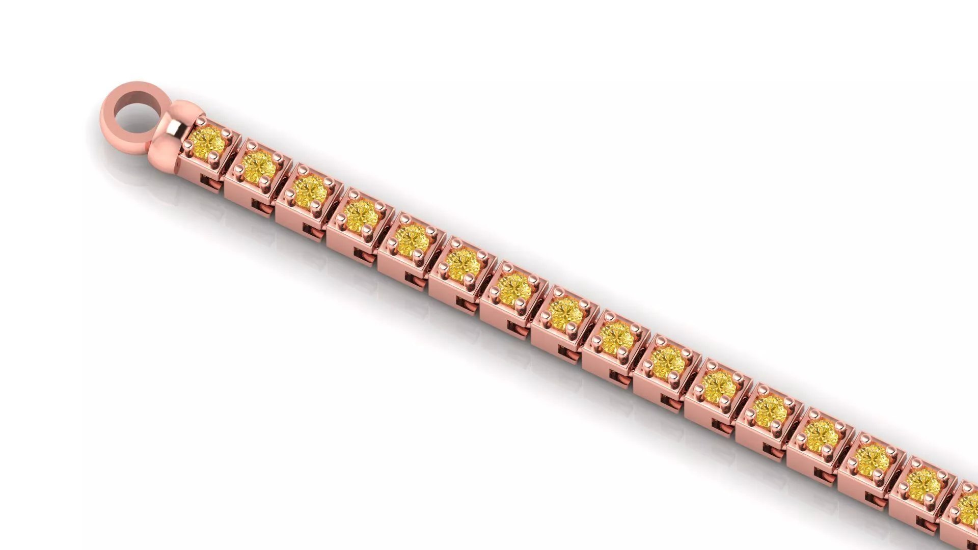 1 st size Strick type Classic Square Setting Tennis Bracelet 3D print model