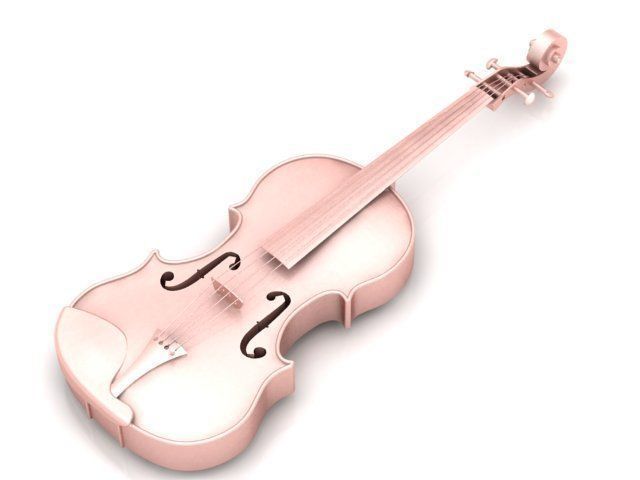 Pendant golden violin 3D print model_1
