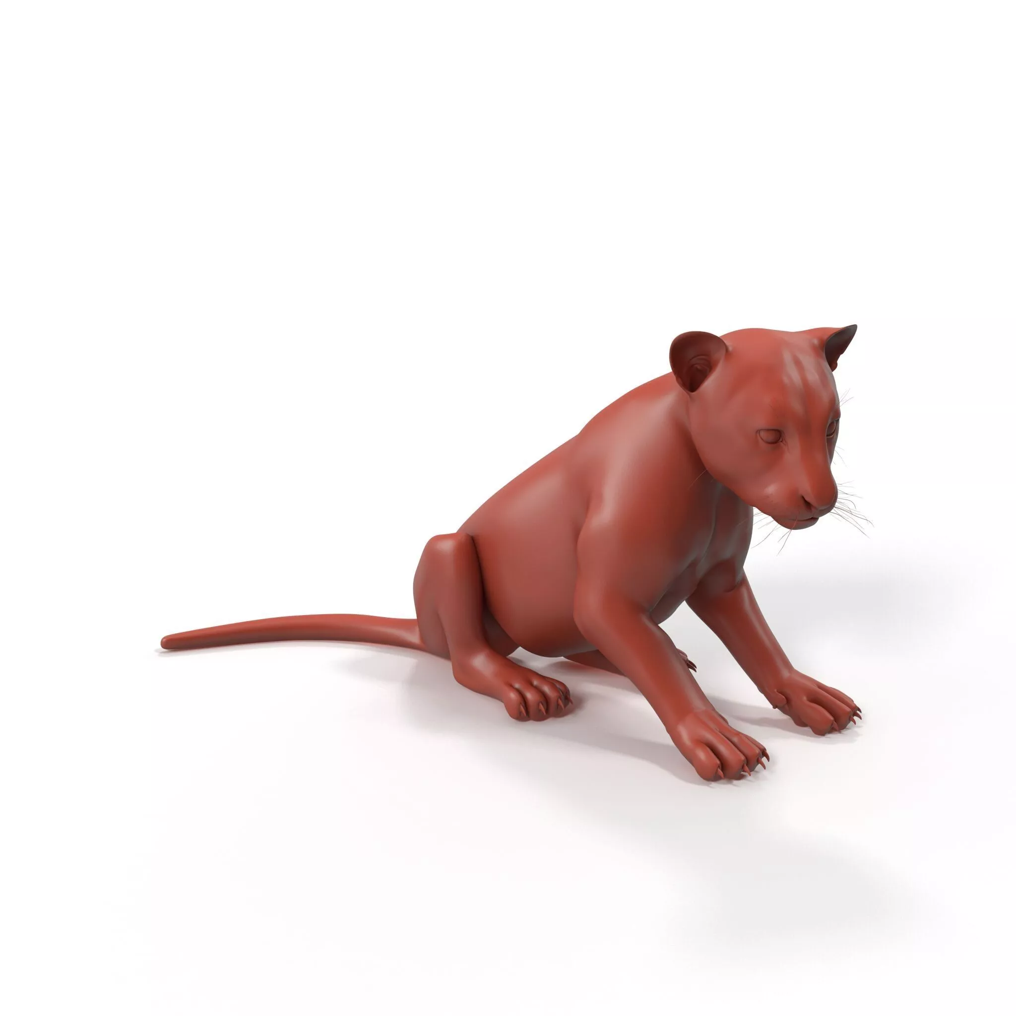 Tiger Cub Sitting for 3D Print 3D print model