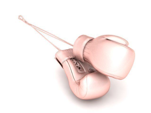 Pendant two gold boxing gloves 3D print model_1