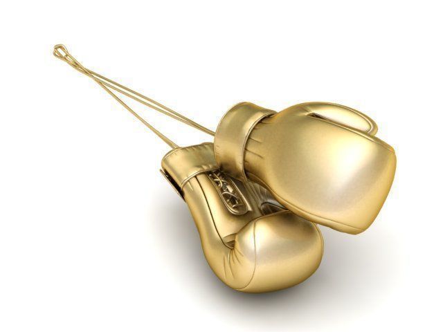 Pendant two gold boxing gloves 3D print model