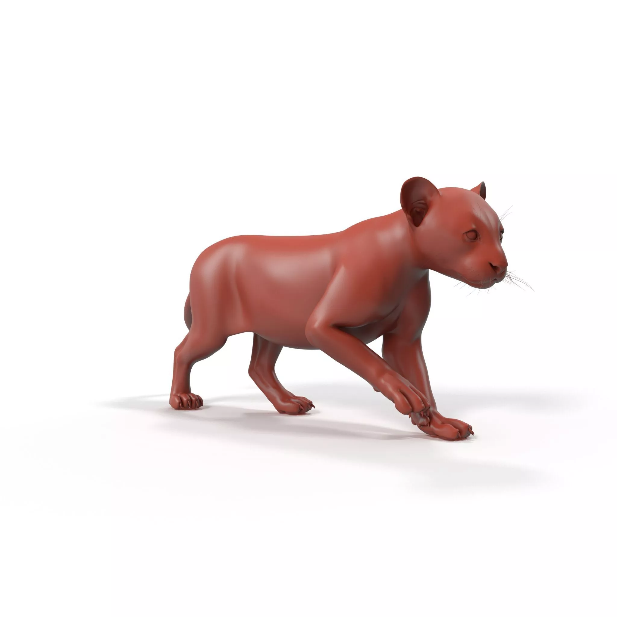 Panther Cub Wary Pose for 3D Print 3D print model