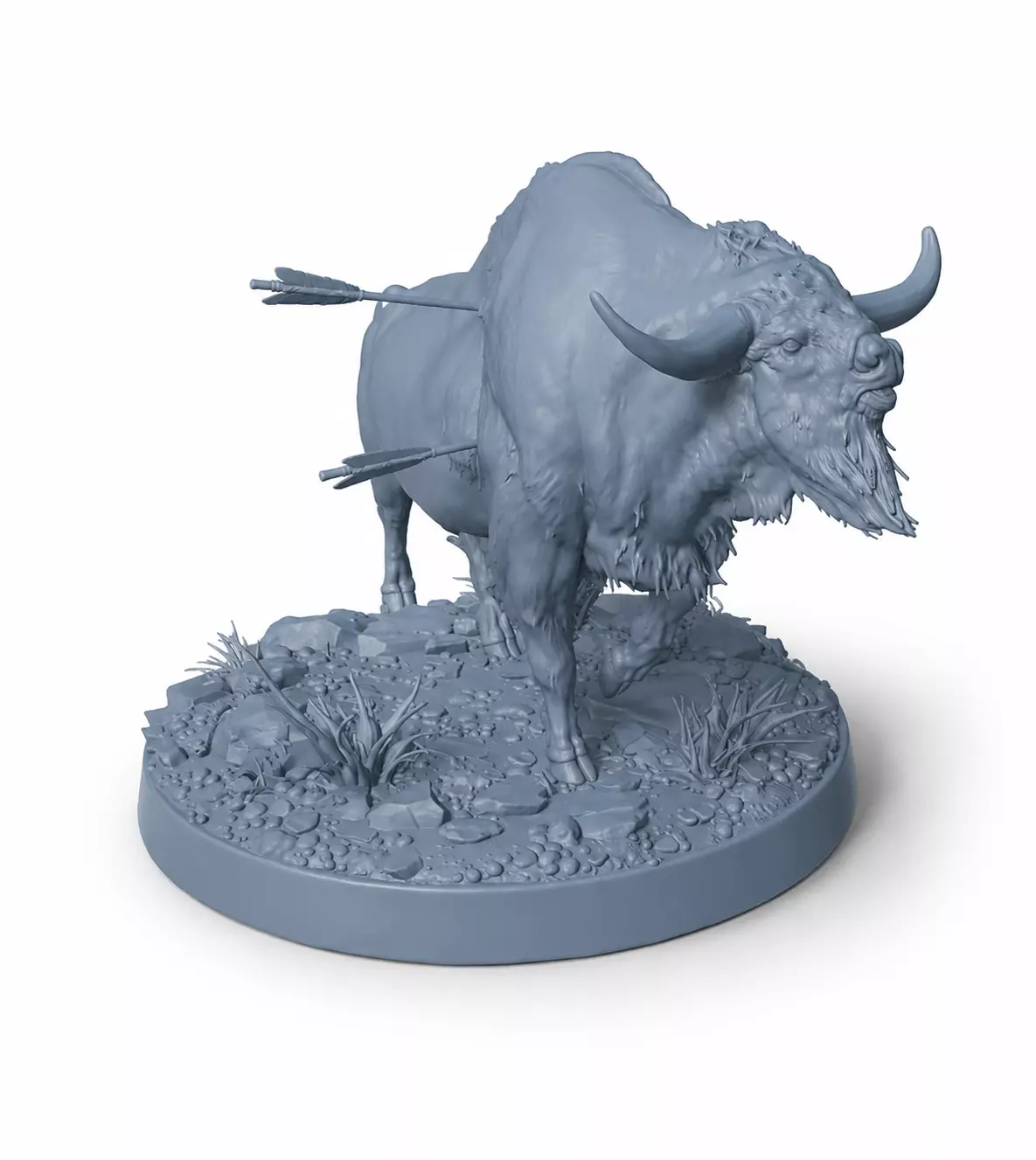 Wounded Buffalo STL File for 3D Printing 3D print model