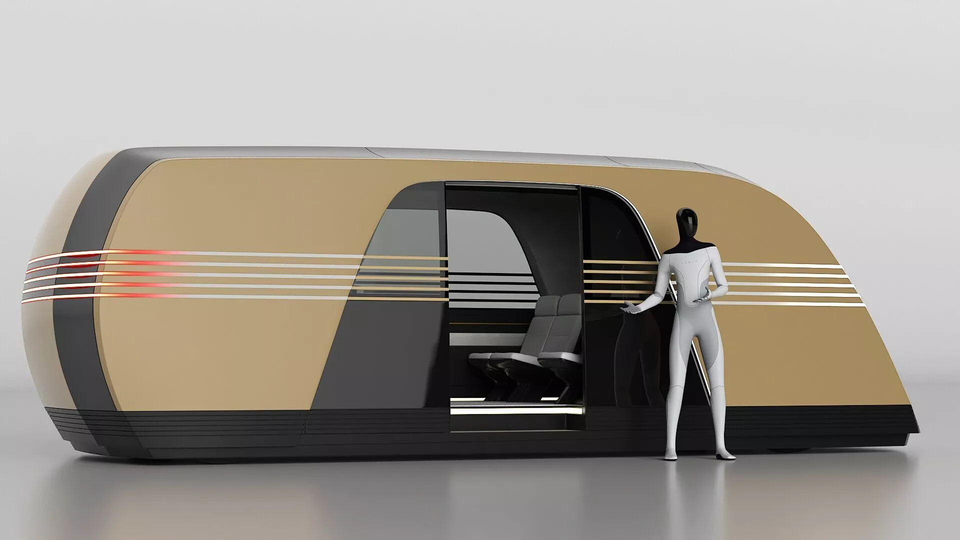 Tesla Robovan with Tesla Bot Rigged for Maya 3D model