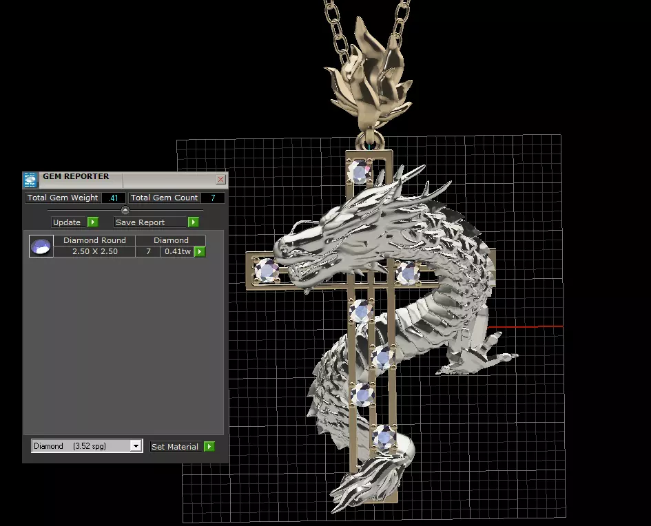 Dragon Cross Pendant 3D print model