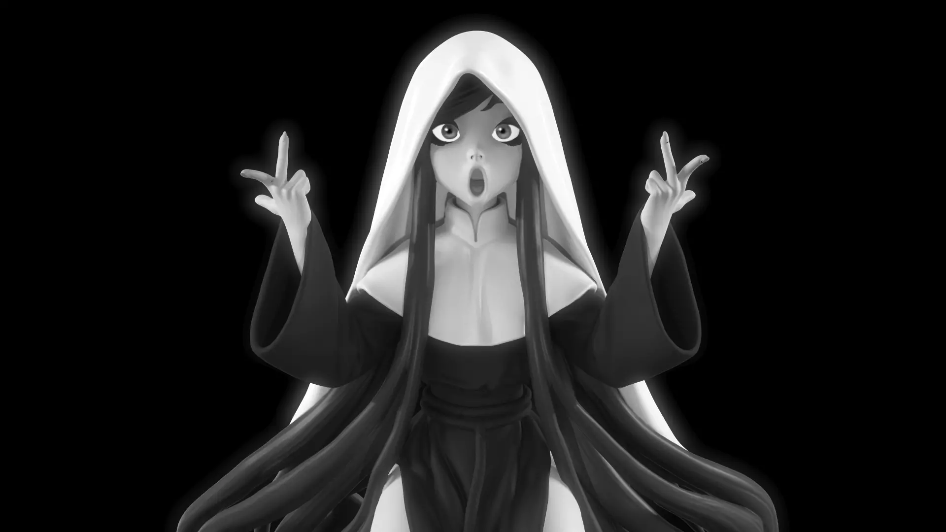 Rebellious Anime Nun Stylized 3D print model