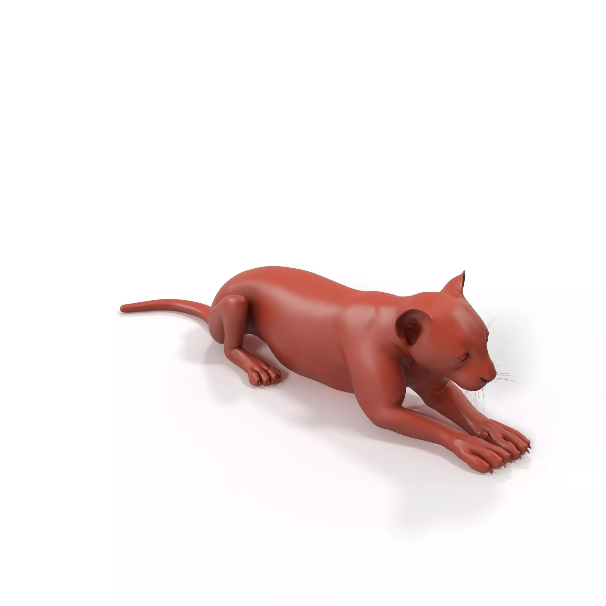 Panther Cub Lying Down for 3D Print 3D print model