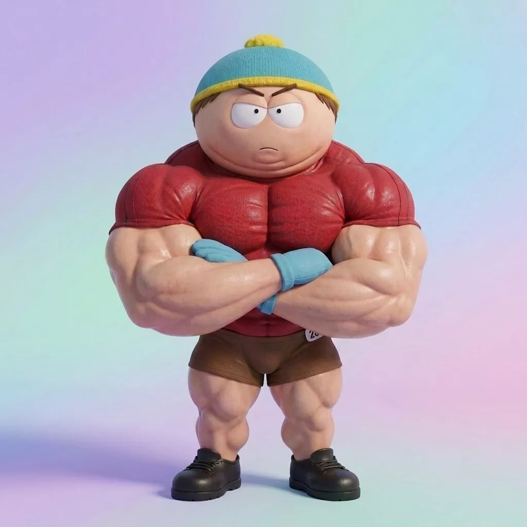 BUFF CARTMAN ULTRA MUSCULAR CARTOON CHARACTER STL 3D print model