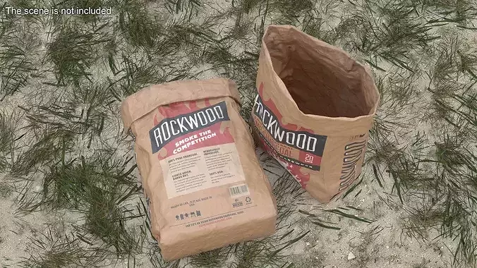 Charcoal Bag Rockwood Opened 3D model 4