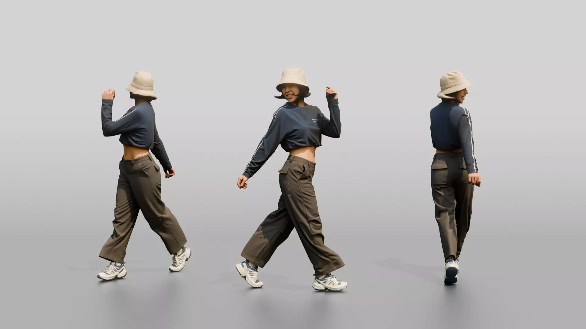 Woman Mid-Spin Glancing Over Shoulder 3D model