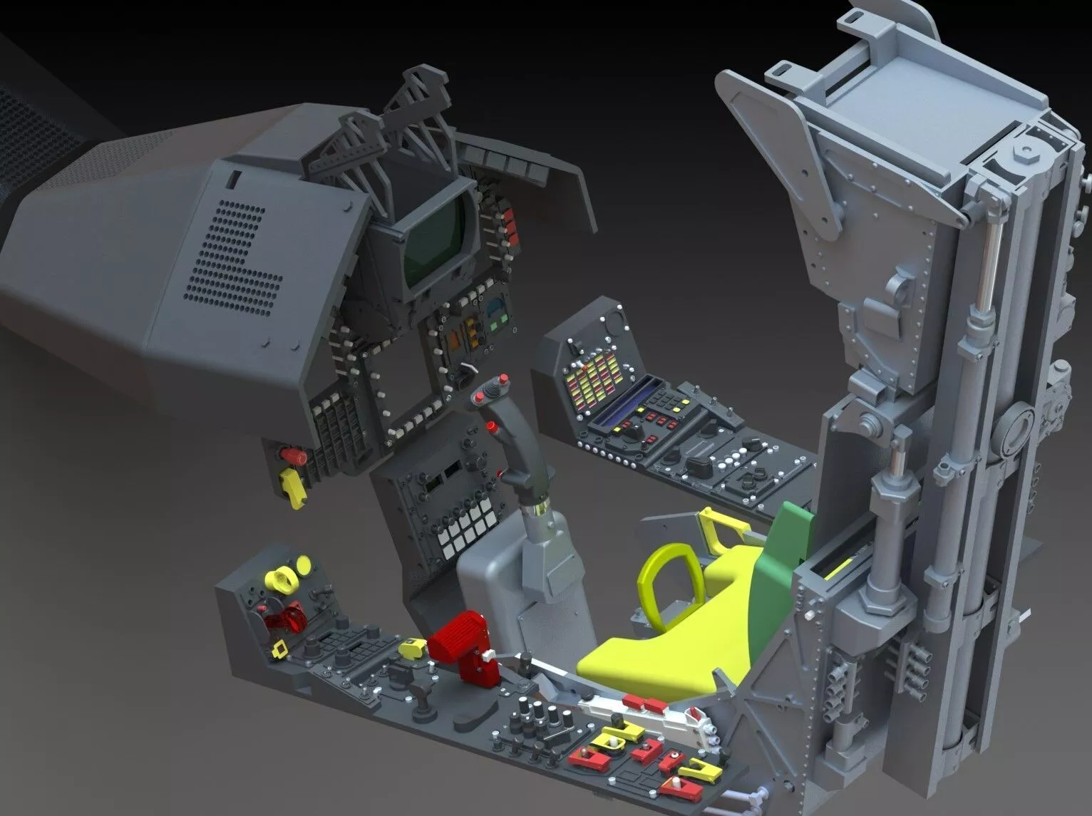 Mirage 2000 complete cockpit 3D print model