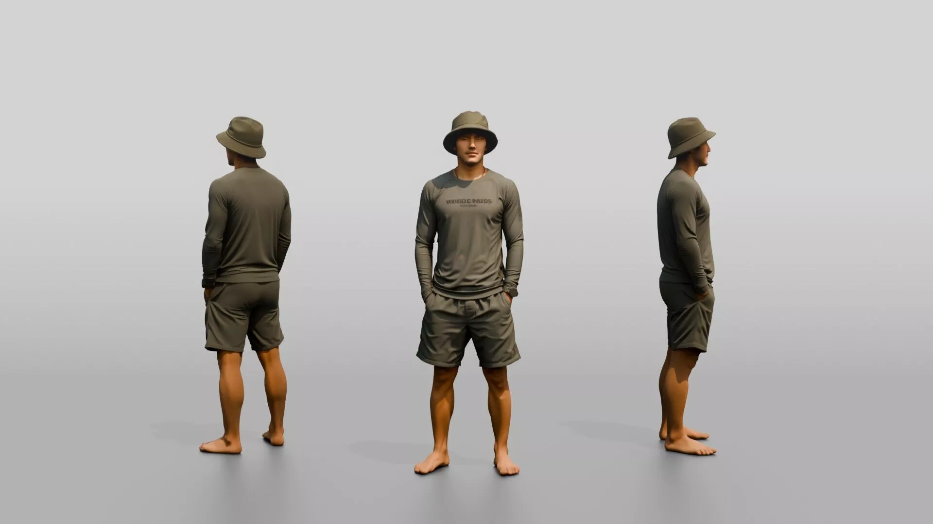 Man Standing With Hands in Pockets 3D model