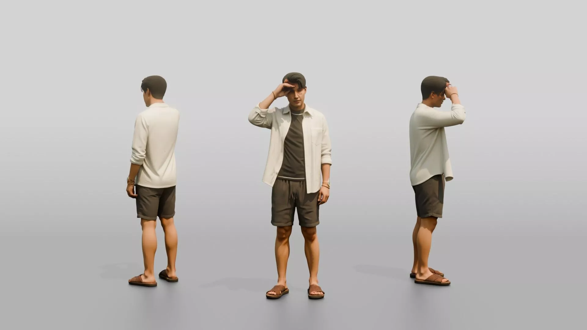 Man Shading Eyes From the Sun 3D model