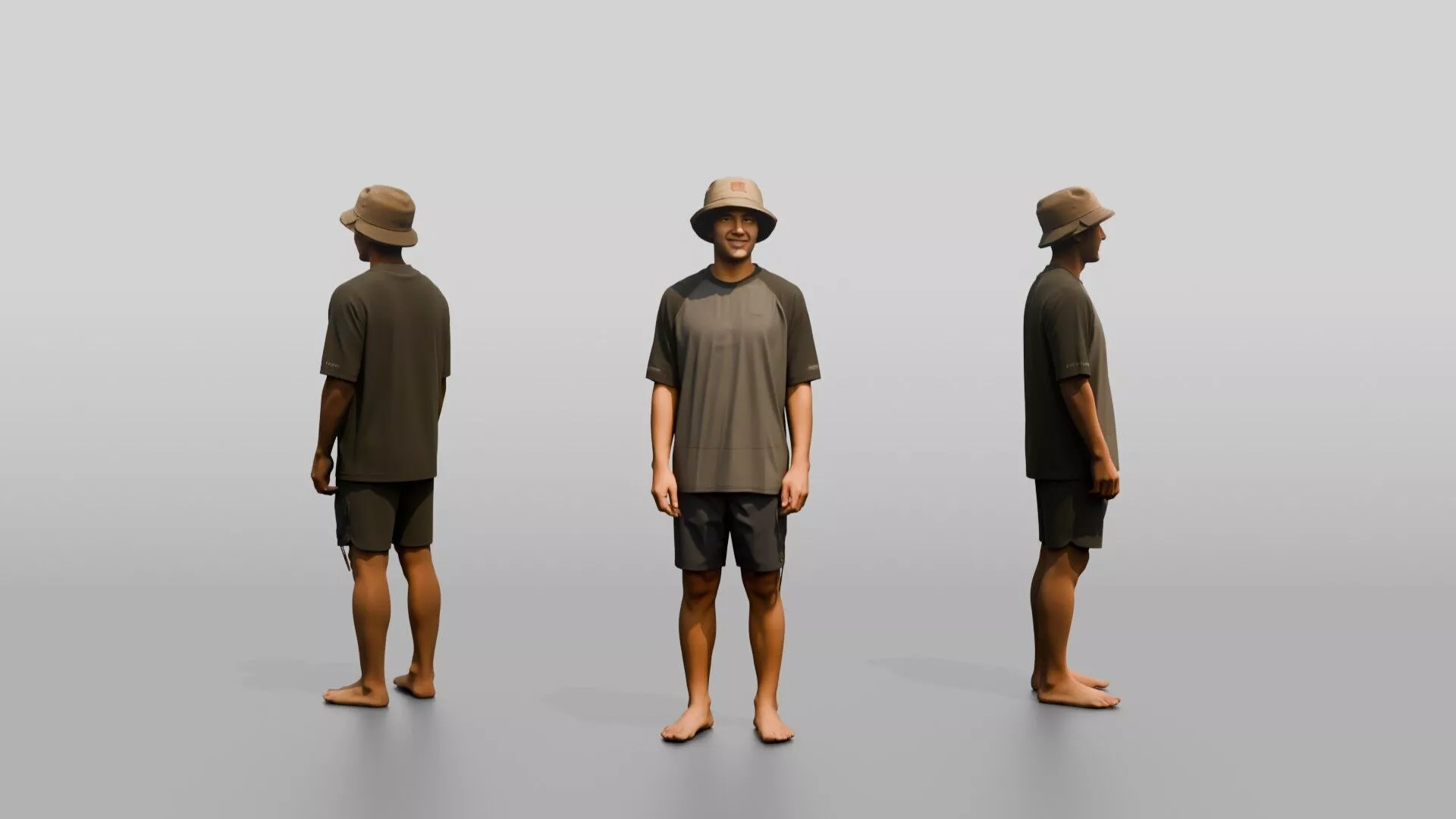 Man Turning to Show Outfit Profile 3D model