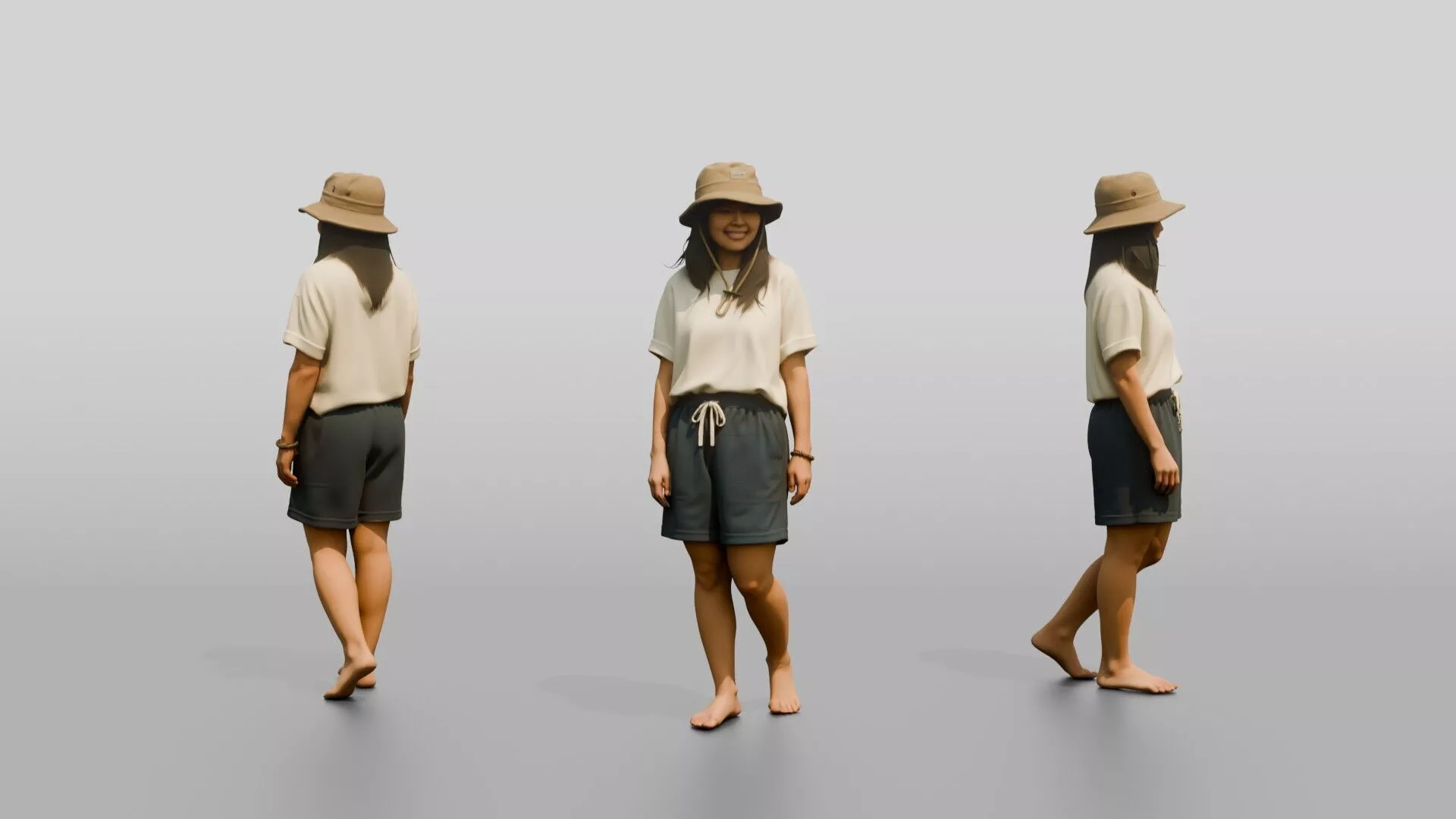Woman Shifting Stance in Beach Pose 3D model