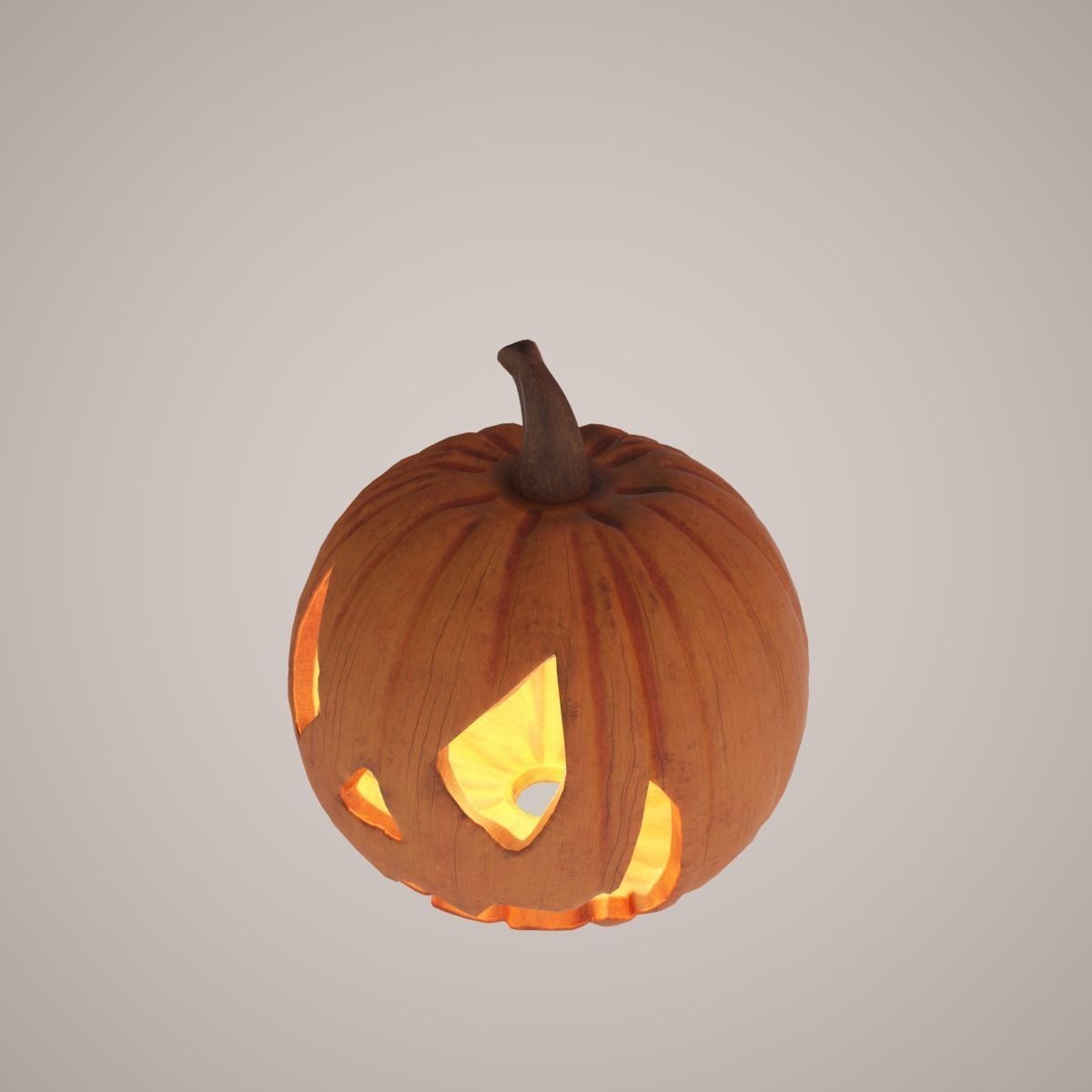 Halloween Pumpkin Low-poly 3D model_7