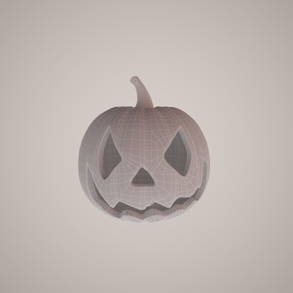 Halloween Pumpkin Low-poly 3D model_14