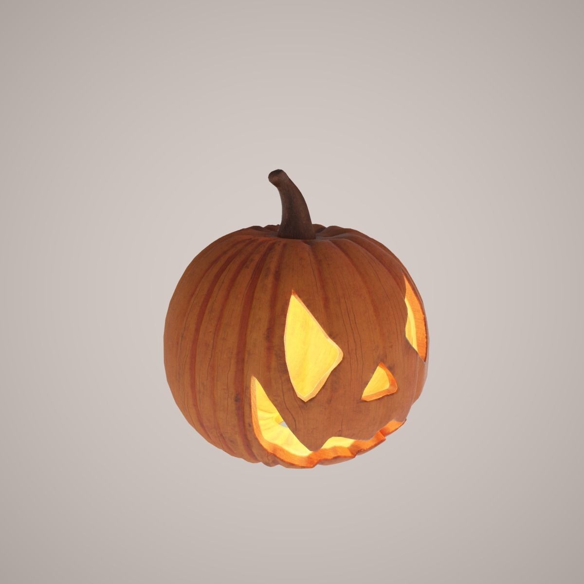 Halloween Pumpkin Low-poly 3D model_11