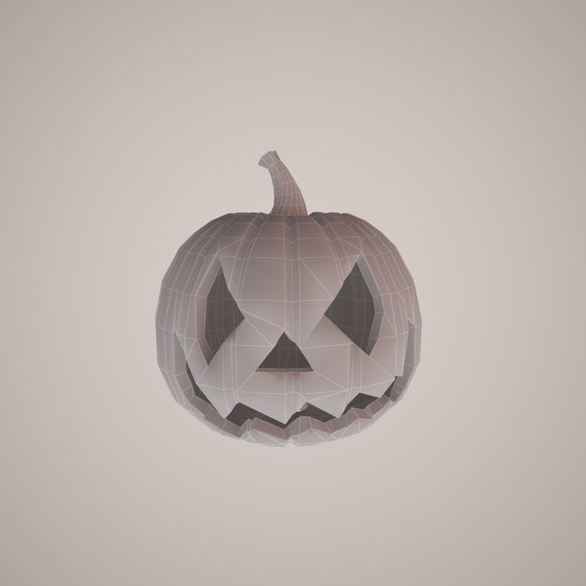 Halloween Pumpkin Low-poly 3D model_16