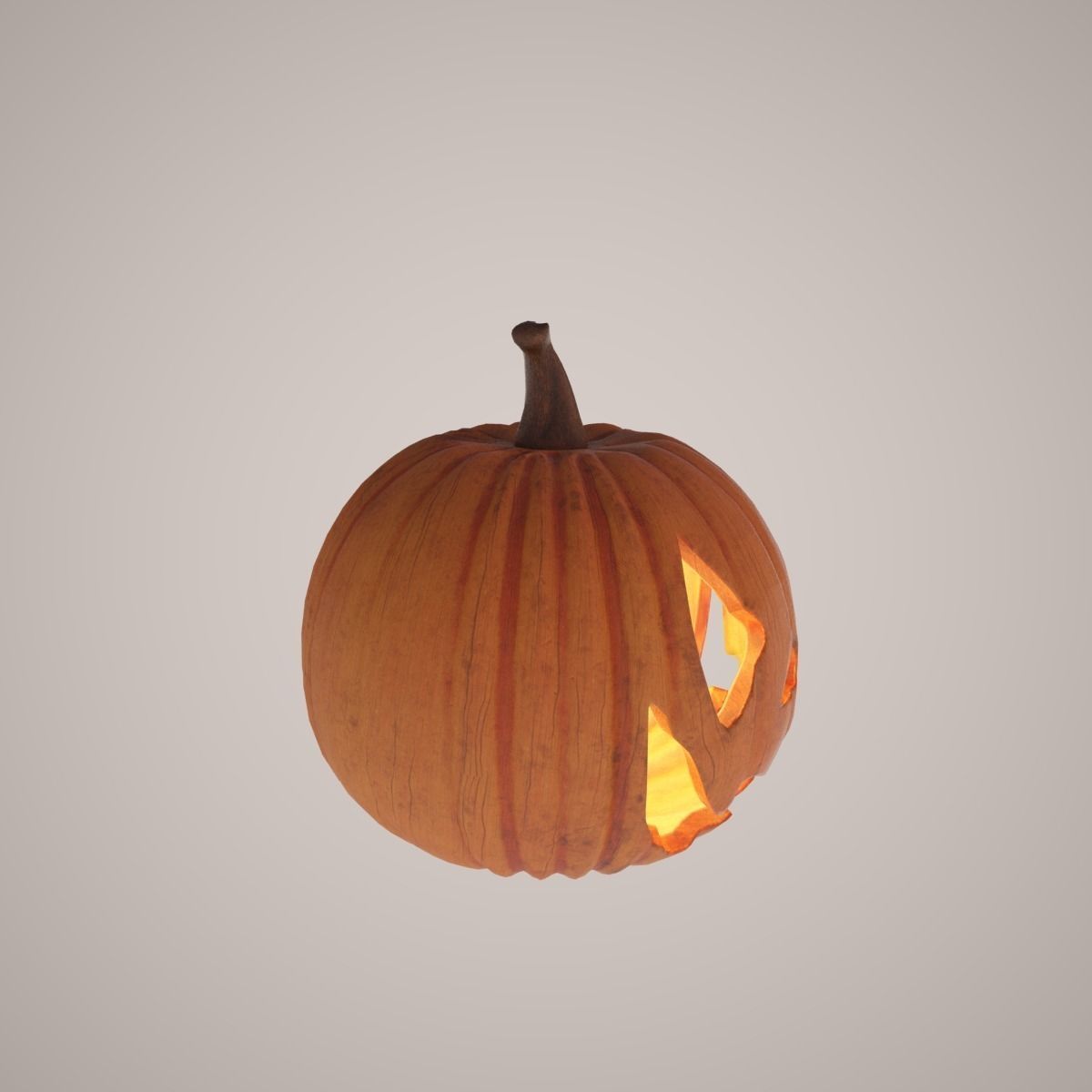 Halloween Pumpkin Low-poly 3D model_5