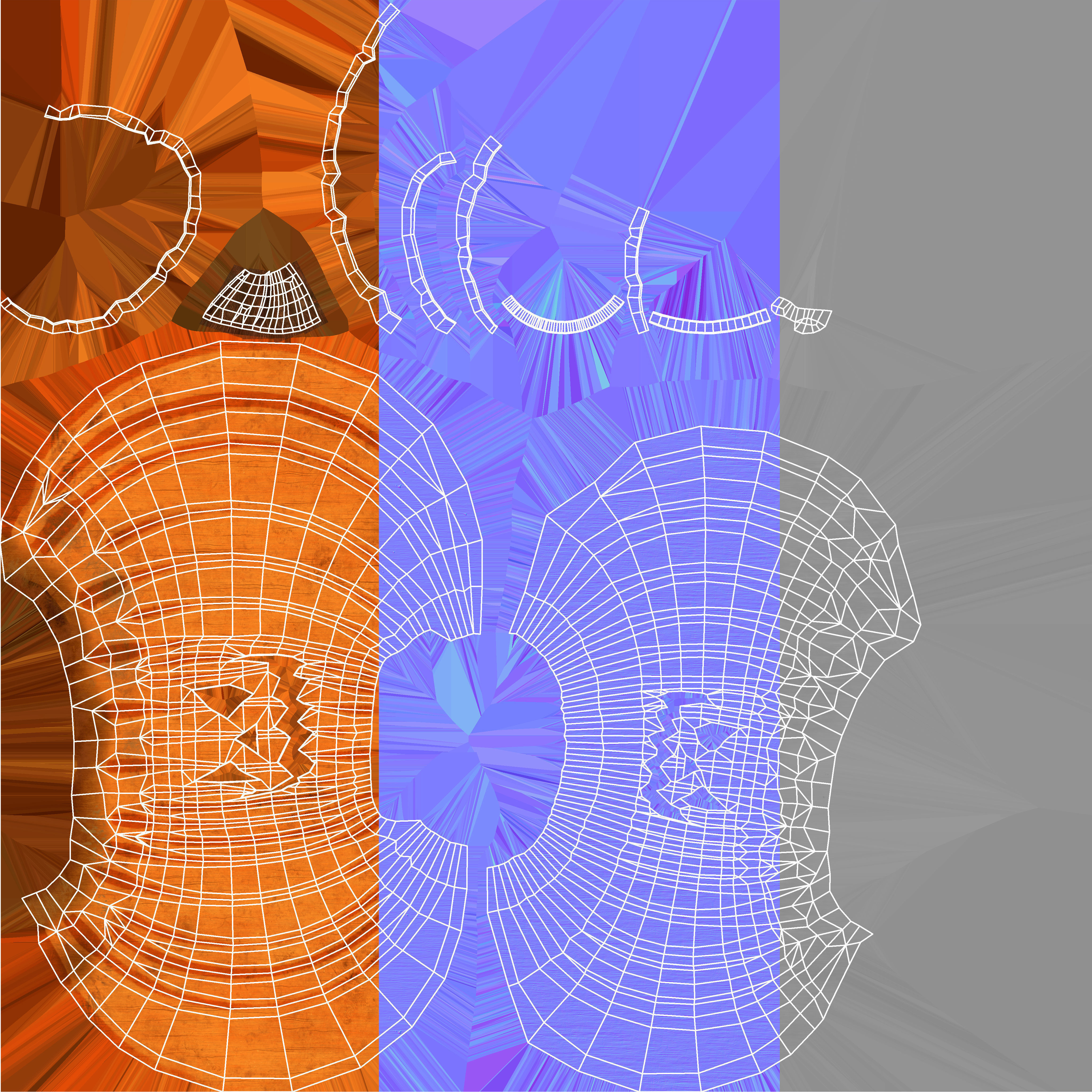 Halloween Pumpkin Low-poly 3D model_13