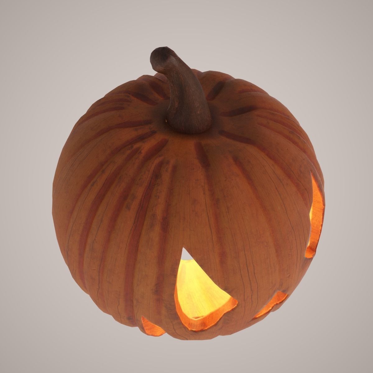 Halloween Pumpkin Low-poly 3D model_3