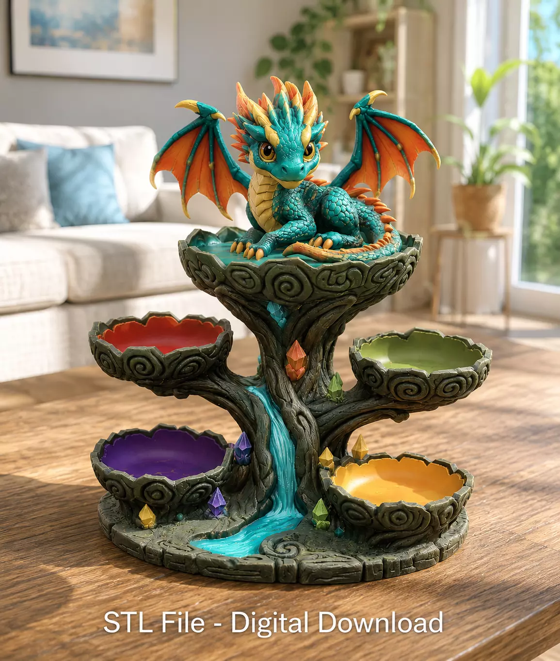 Baby Dragon Organizer Tree STL File for 3D Print 3D print model