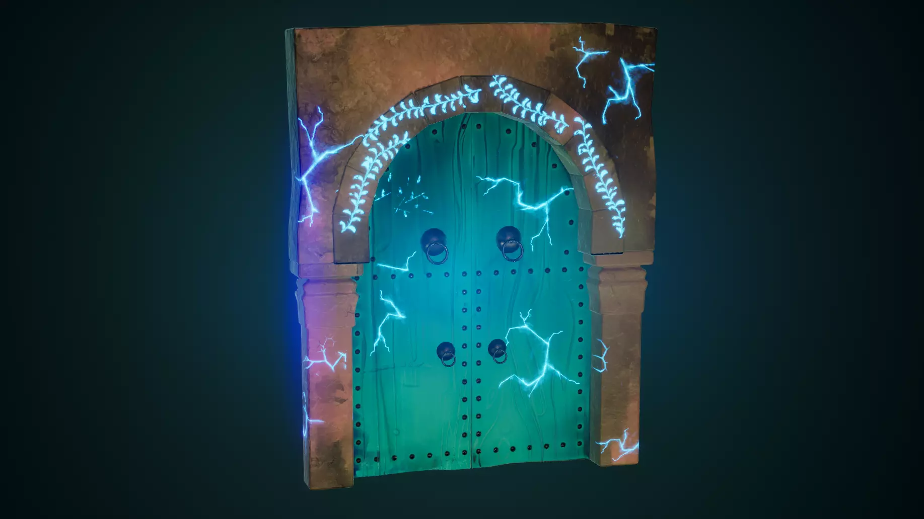 Stylized Tunisian Magical Ancient Door - Game Ready Low-poly 3D model