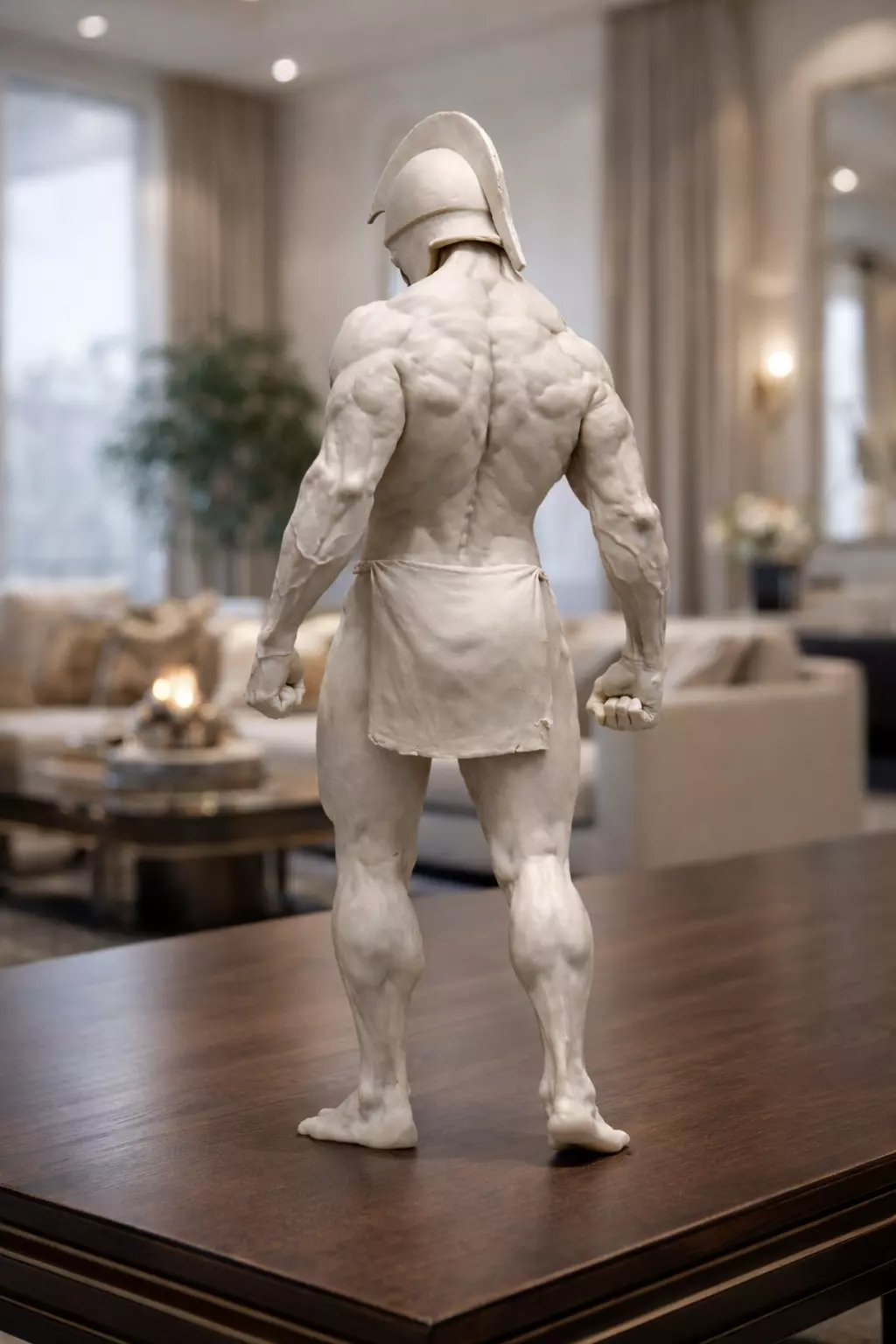 Spartan Warrior Back Statue STL Muscular Fighter Sculpture 3D print model