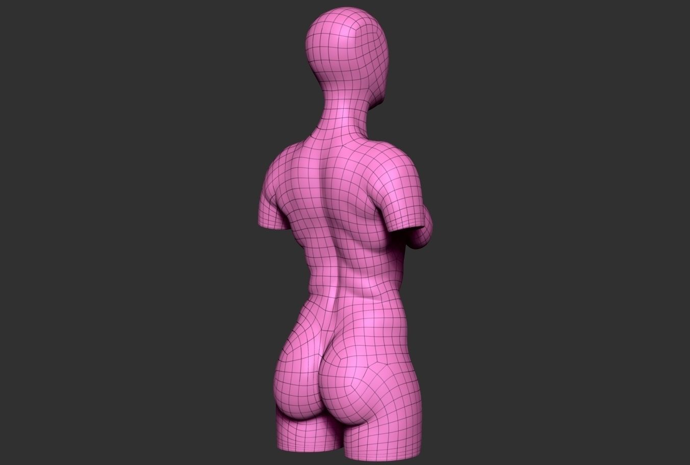 Female Torso 05 Low-poly 3D model_7