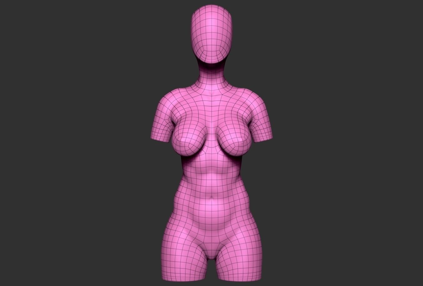 Female Torso 05 Low-poly 3D model_5