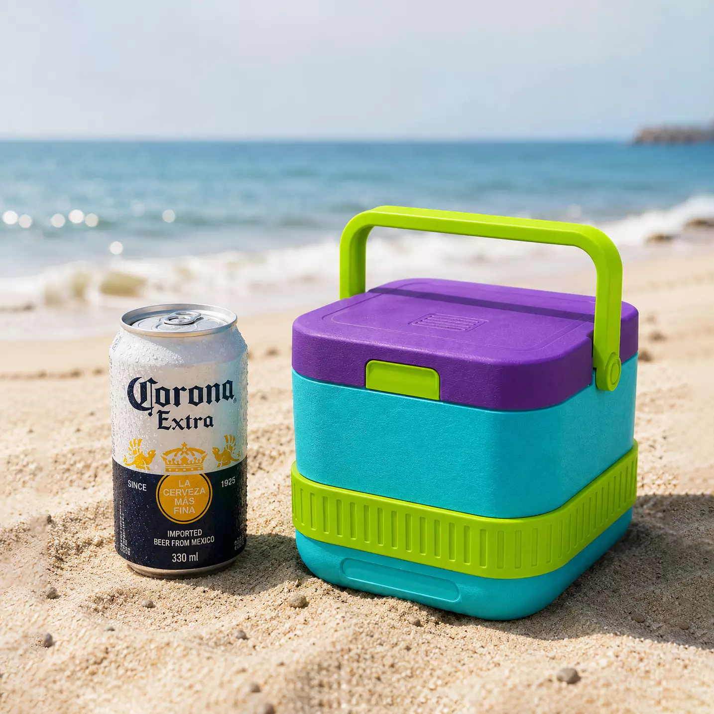 Mini Can Cooler Caddy - Portable Four Can Beverage Holder 3D print model