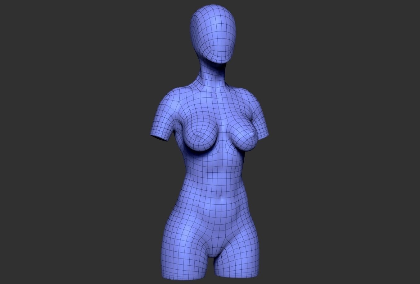 Female Torso 06 Low-poly 3D model_5