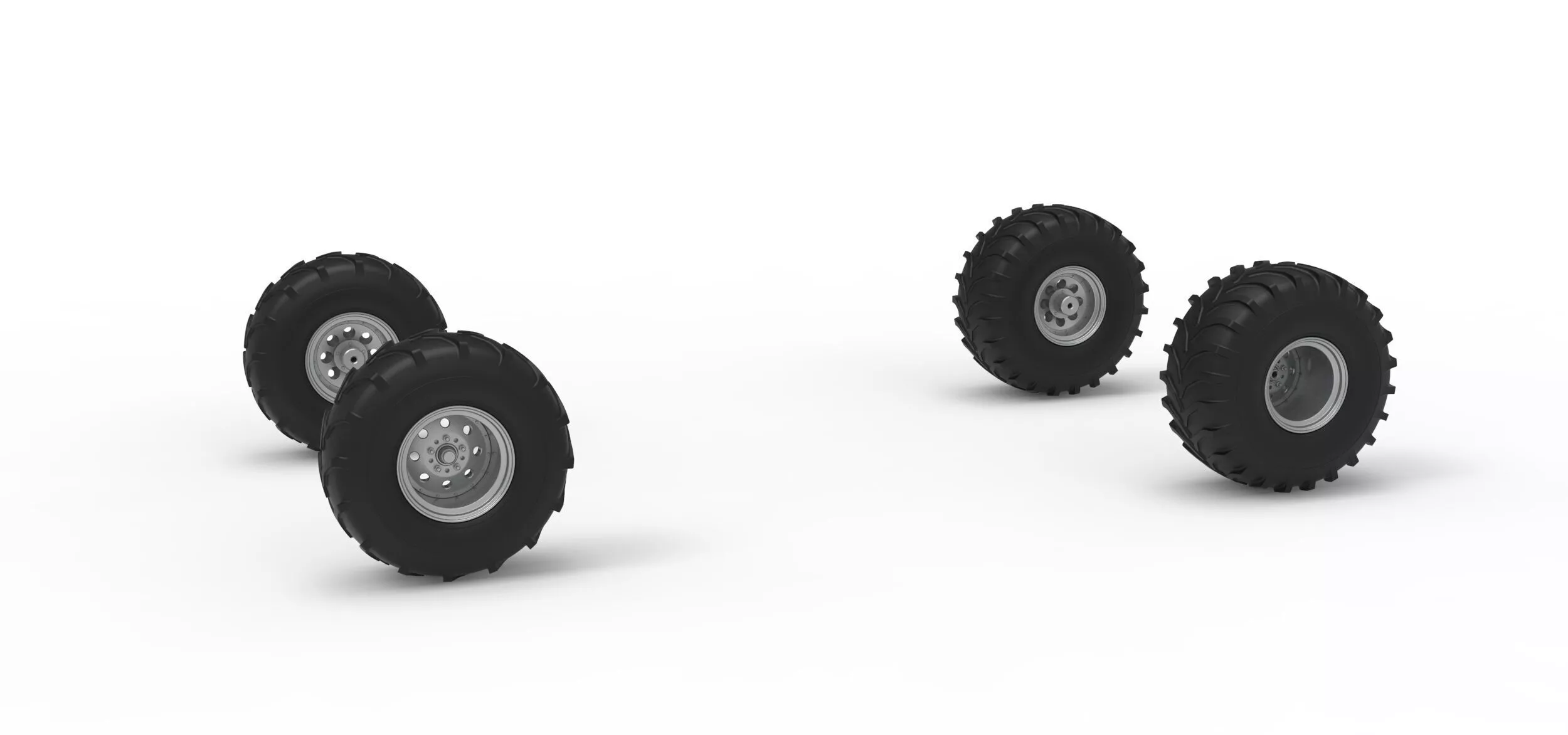Wheel set of Mud dragster Version 3 Scale 1 to 25 3D print model