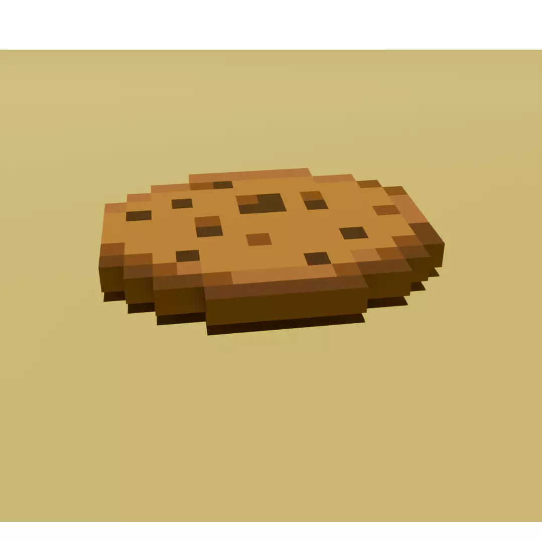 Stylized Minecraft Cookie - Voxel 3D print model