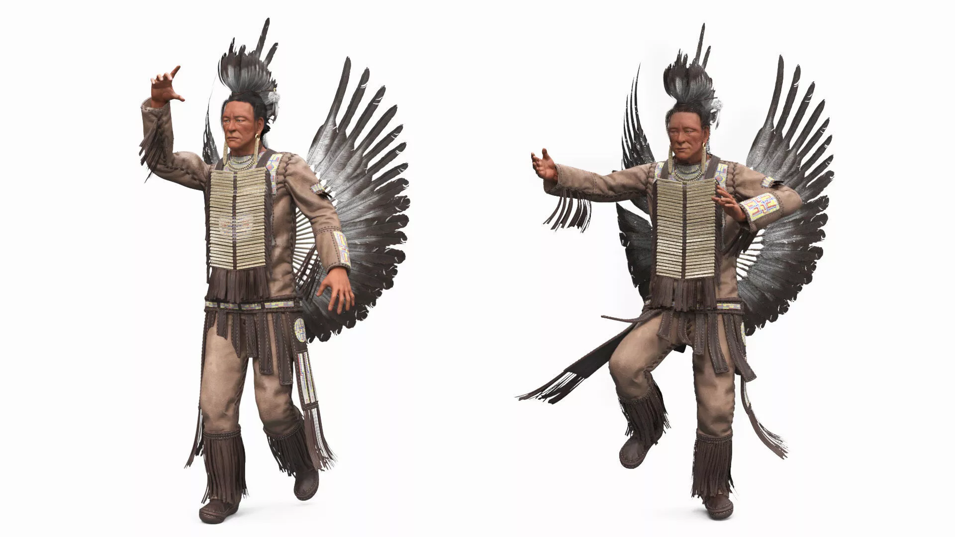 American Indian Rigged for Cinema 4D 3D model